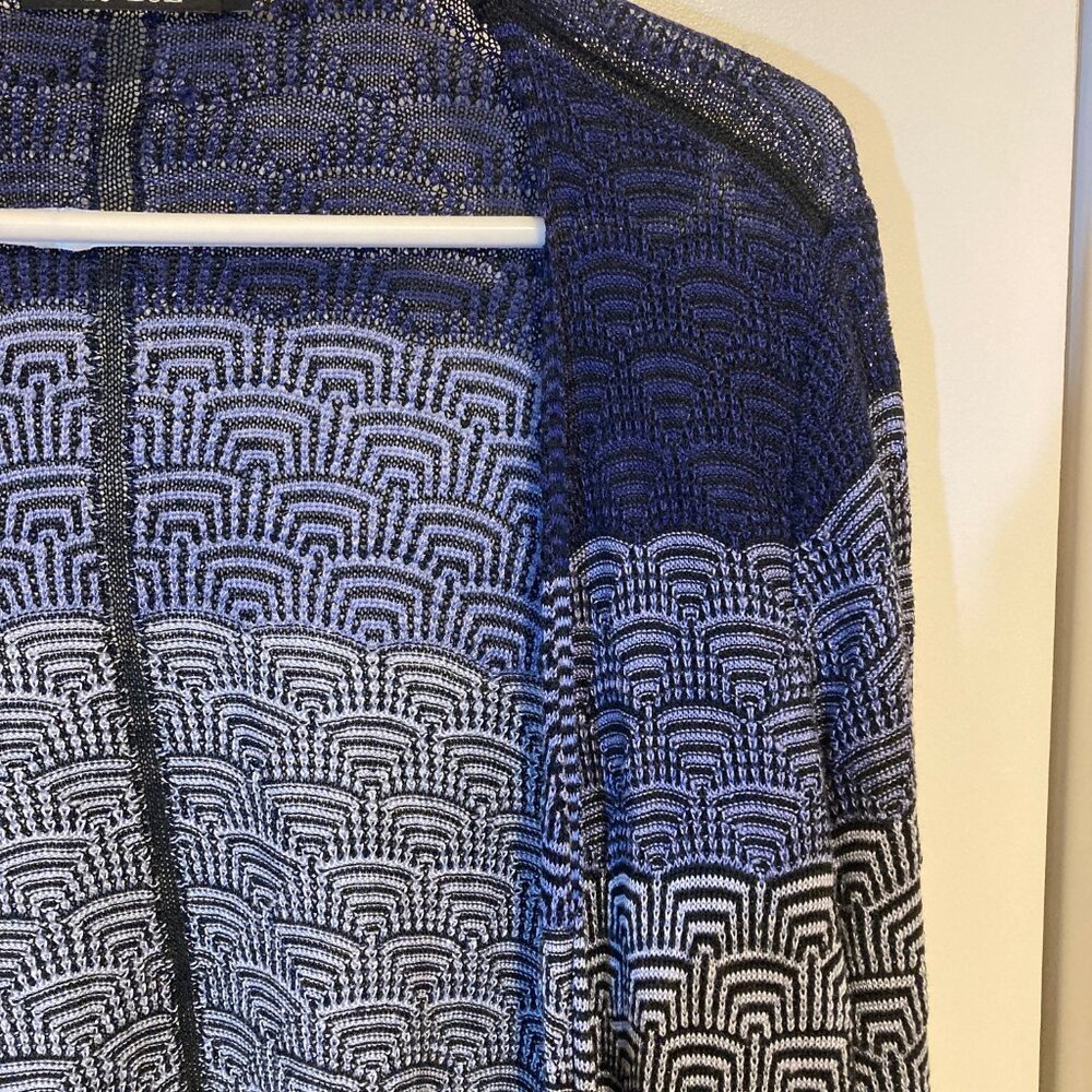 #106, Nic and Zoe Navy Blue Lightweight Open Waterfall Cardigan, Size Large - Picture 2 of 5